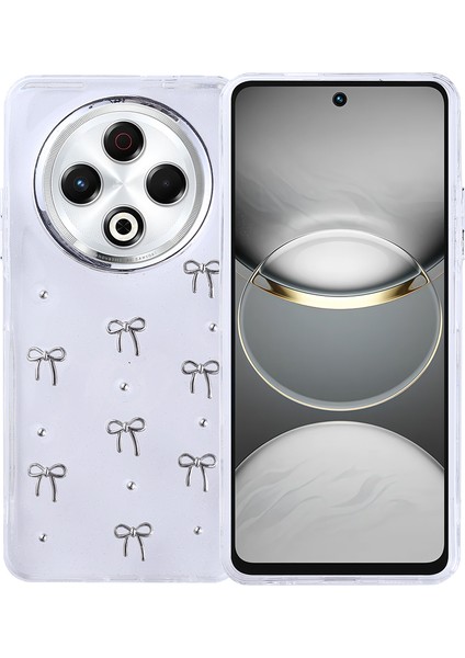 Tecno Spark 30 Kılıf Airbag Tasarımlı Simli Şeffaf Mkst Kutup Kapak - Fiyonk