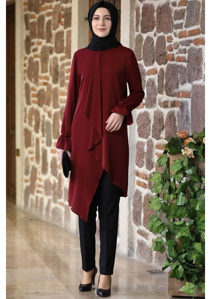Nisa Tesettür Takım Bordo