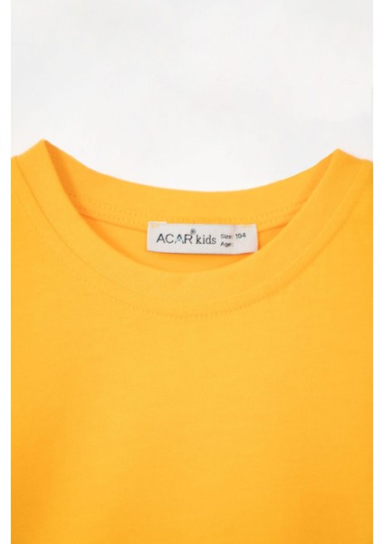 Bisiklet Yaka Koyu Sarı Renk Erkek Çocuk Tshirt fiyatları