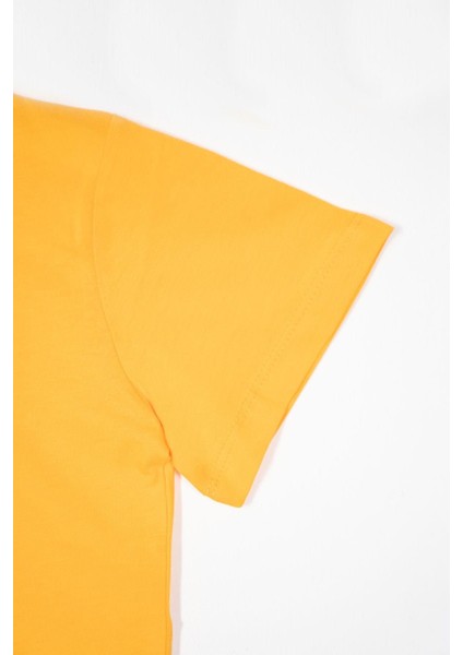 Bisiklet Yaka Koyu Sarı Renk Erkek Çocuk Tshirt indirimleri