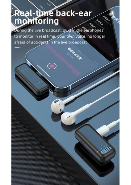 Ikili Type-C ve Iphone Uyumlu Şarj Kutulu Gürültü Azaltma Tiktok Kablosuz Yaka Mikrofonu
