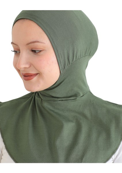 Kadın Boyunluklu Hijab Tesettür Pratik Spor Bone - Haki fırsatları