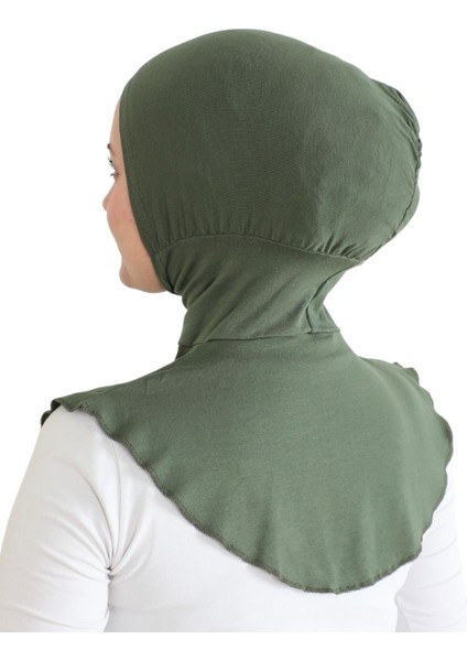 Kadın Boyunluklu Hijab Tesettür Pratik Spor Bone - Haki indirimleri