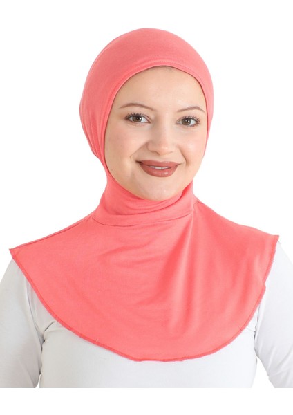 Kadın Boyunluklu Hijab Tesettür Pratik Spor Bone - Açık Pembe