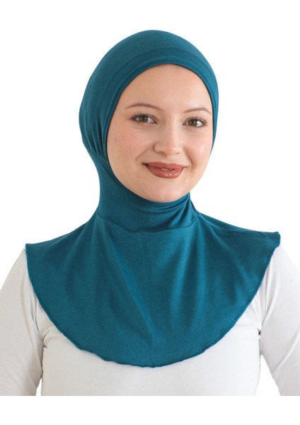 Kadın Boyunluklu Hijab Tesettür Pratik Spor Bone - Turkuaz