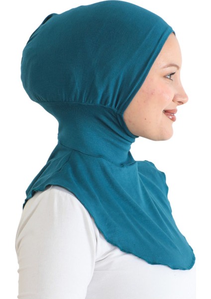 Kadın Boyunluklu Hijab Tesettür Pratik Spor Bone - Turkuaz