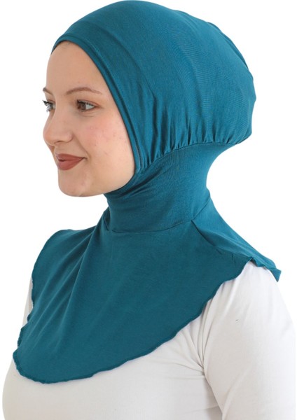 Kadın Boyunluklu Hijab Tesettür Pratik Spor Bone - Turkuaz