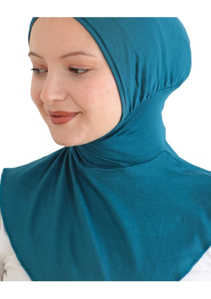 Kadın Boyunluklu Hijab Tesettür Pratik Spor Bone - Turkuaz