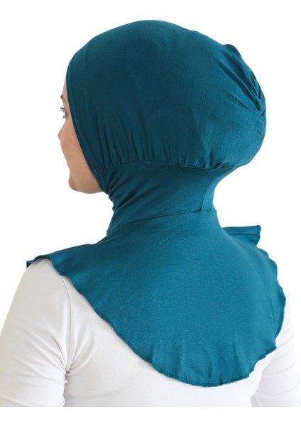Kadın Boyunluklu Hijab Tesettür Pratik Spor Bone - Turkuaz
