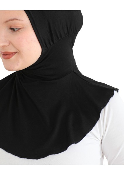 Kadın Boyunluklu Hijab Tesettür Pratik Spor Bone - Siyah fırsatları