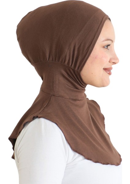 Kadın Boyunluklu Hijab Tesettür Pratik Spor Bone - Kahverengi fiyatları