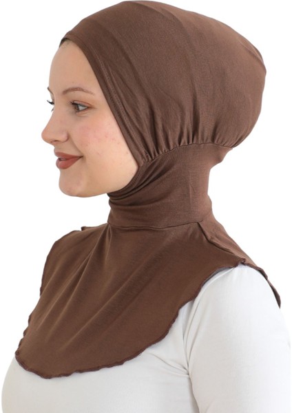 Kadın Boyunluklu Hijab Tesettür Pratik Spor Bone - Kahverengi modelleri
