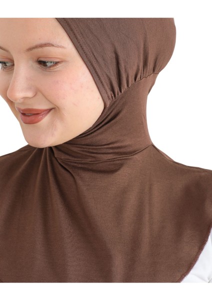 Kadın Boyunluklu Hijab Tesettür Pratik Spor Bone - Kahverengi fırsatları
