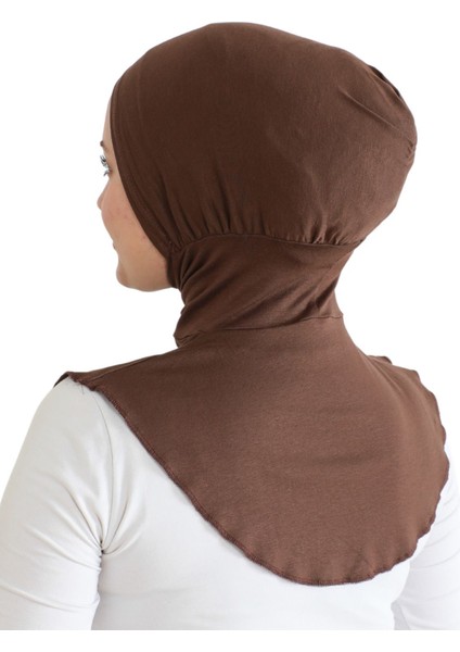 Kadın Boyunluklu Hijab Tesettür Pratik Spor Bone - Kahverengi indirimleri