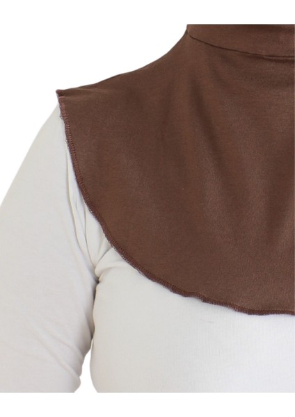 Kadın Boyunluklu Hijab Tesettür Pratik Spor Bone - Kahverengi