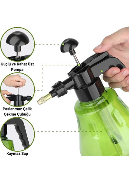 Basınçlı El Pompası Su Spreyi Bahçe Sulama Ilaçlama Temizlik Için Pratik Çözüm 1.5l