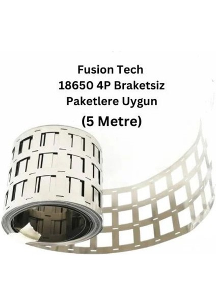 4p Nikel Kaplama 18650 Pil Punta Şeridi 5 Metre, 0.15MM Kalınlık Braketsiz