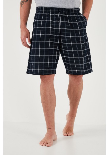 Kareli Regular Fit Pamuklu Bisiklet Yaka Kısa Kollu Şortlu Pijama Takımı Erkek Pijama Takımı 6572020 fırsatları