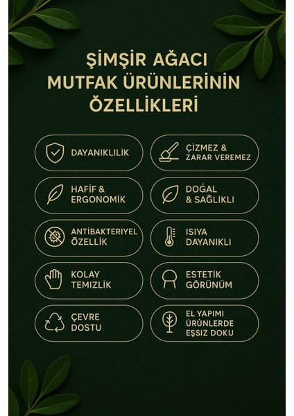 %100 Doğal Şimşir Kaşık Seti 2’li | 25-28 cm | Tencere Çizmez, Sağlıklı Ahşap Kaşık fırsatları