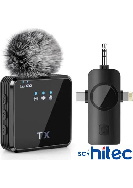 3in1 Type-C Lightning 3.5mm Çıkışlı Ikili Kablosuz Hd Wireless Yaka Mikrofonu F11-2 fiyatları