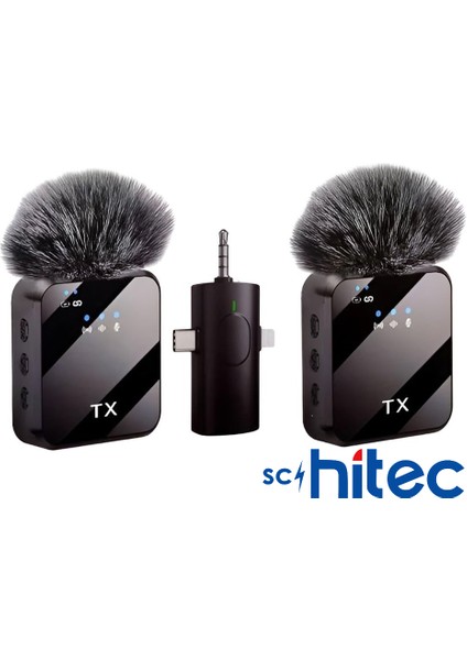 3in1 Type-C Lightning 3.5mm Çıkışlı Ikili Kablosuz Hd Wireless Yaka Mikrofonu F11-2 modelleri