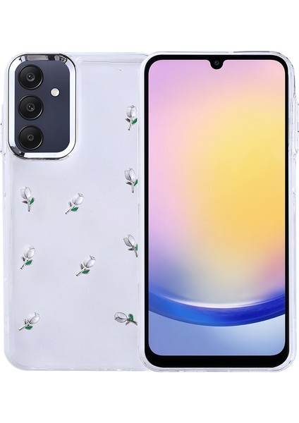 Galaxy A25 Kılıf Airbag Tasarımlı Simli Şeffaf Mkst Kutup Kapak - Kiraz fiyatları