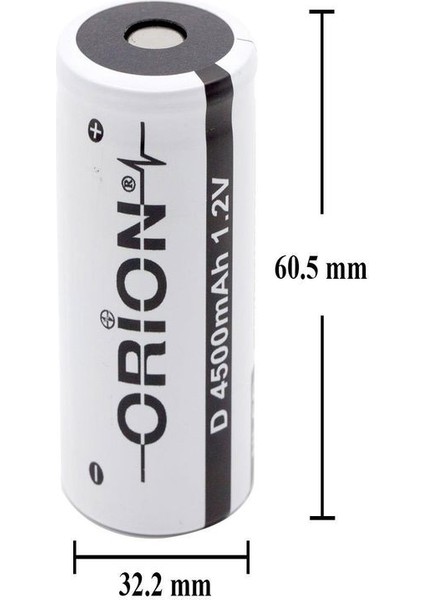 1.2V Ni-Cd D 4500MAH Büyük Boy Şarjlı Pil 2 Adet Erpilsan Elektronik