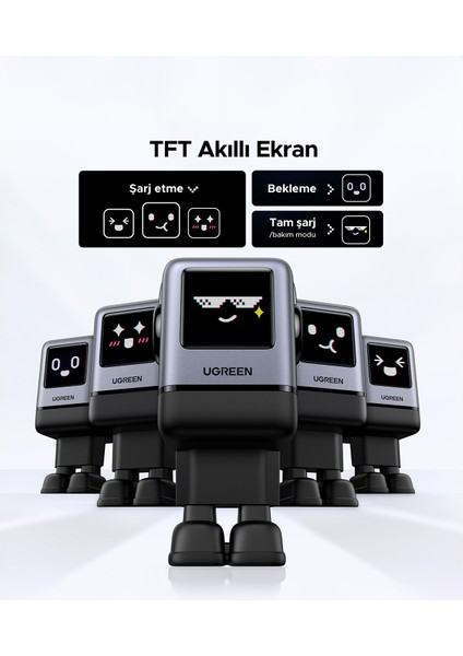 Nexode Uno 100W Robot Gan Hızlı Şarj Cihazı 3xusb-C, 1xusb-A, Gri, 45515B