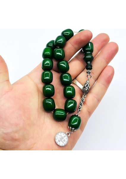 Koyu Yeşil Renkte Efe Maskot Sıkma Ateş Kehribar Tesbih fırsatları