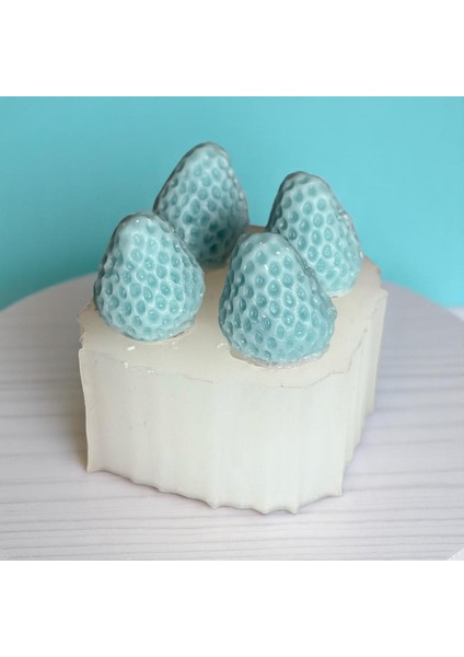 Çilek Model Silikon Kalıp, Küçük Boy 4 Lü,