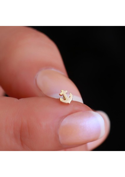 14 Ayar Altın Taşsız Denizci Tragus Piercing