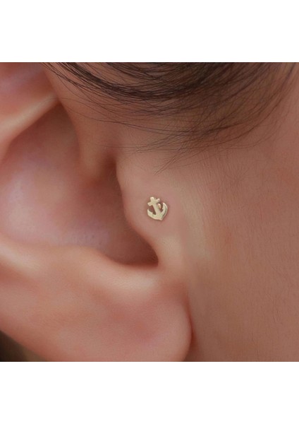 14 Ayar Altın Taşsız Denizci Tragus Piercing