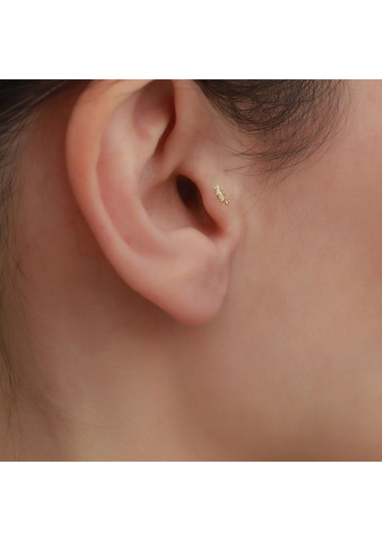 14 Ayar Altın Çapa ve Duman Tragus Piercing