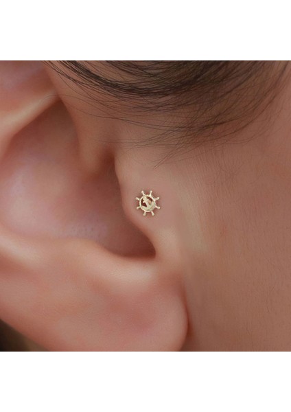 14 Ayar Altın Çapa ve Duman Tragus Piercing