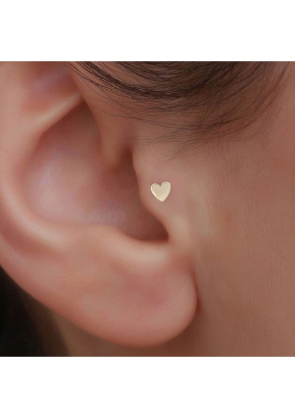 14 Ayar Altın Kalp Tragus Piercing