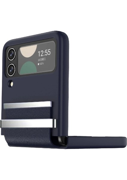 Samsung Galaxy Z Flip 3 Kılıf Belt Flip Kapak - Lacivert Drstr