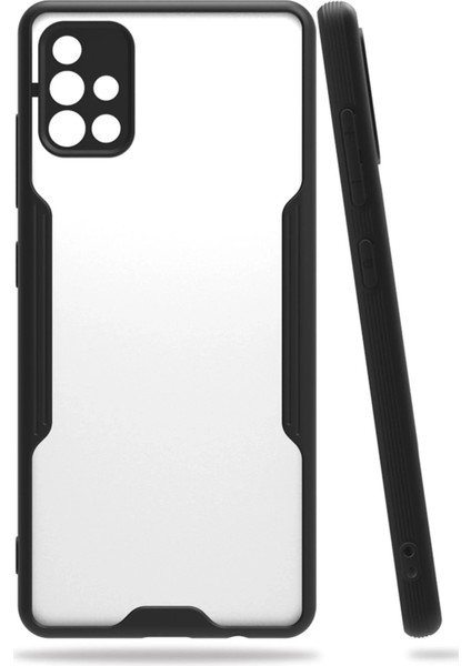 Samsung Galaxy A71 Kılıf Platin Silikon - Siyah Drstr