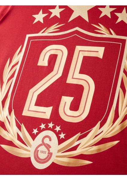 Lisanslı 2025 Şampiyonluk Kırmızı Özel Yetişkin T-Shirt Şampiyonluk Özel Ahşap Kutulu