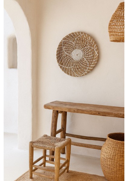 Mykonos Tarzı Bohem Hasır Duvar Sepeti Duvar Dekoru & Duvar Süsü 33X7 cm fiyatları