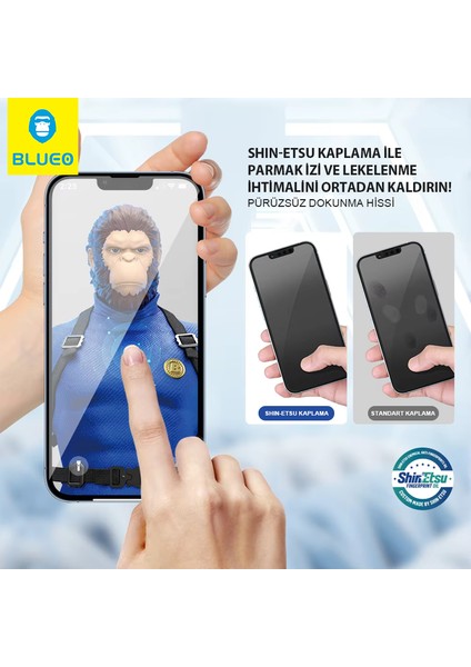 Corning Gorilla iPhone 15 Pro Max Uyumlu Uygulama Aparatlı Ekstra Dayanıklı HD Cam Ekran Koruyucu