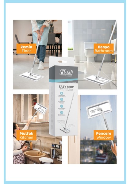 Easy Mop Pratik Temizlik Sistemi + 3 Paket Temizleme Havlusu 120 Yaprak