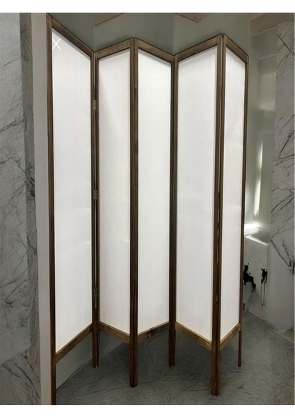 Paravan Seperatör 5 Kanatlı En 250CM Yükseklik 160CM Su Geçirmez Arkası Görünmez Özel Kumaş