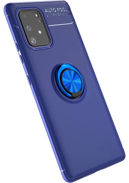 Samsung Galaxy A91 / S10 Lite Kılıf Range Yüzüklü Silikon - Mavi Drstr