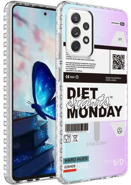 Galaxy A32 4g Kılıf Airbag Kenarlı Renkli Desenli Silikon Mkst Elegans Kapak-No5