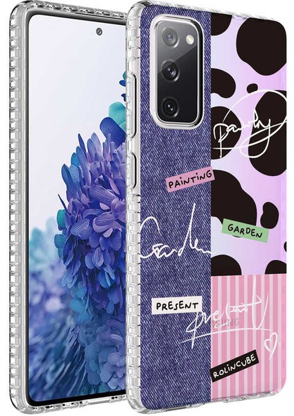Galaxy S20 Fe Kılıf Airbag Kenarlı Renkli Desenli Silikon Mkst Elegans Kapak-No8