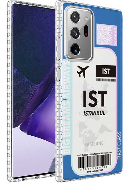 Galaxy Note 20 Ultra Kılıf Airbag Kenarlı Renkli Desenli Silikon Mkst Elegans Kapak-No4