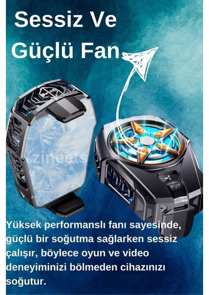 Telefon Soğutucu Radyatör Fanlı 3 Kademeli Işıklı Göstergeli Bütün Telefon Modelleri Ile Uyumlu modelleri