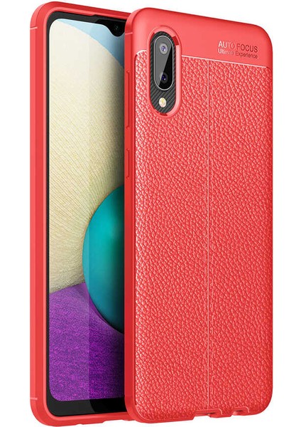 Galaxy A02 Kılıf Mkst Niss Silikon Kapak-Kırmızı