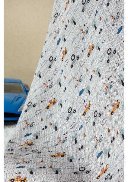 Erkek Bebek Araba Desenli Müslin Örtü – Gri Zeminli Pamuklu Hafif Bebek Battaniyesi fiyatları