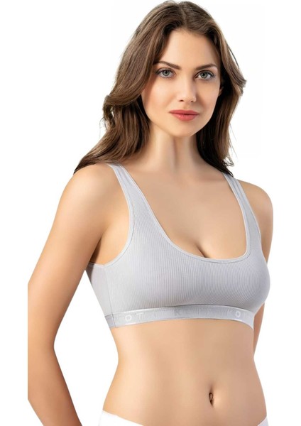Kadın 3'lü Geniş Askılı Penye Kaşkorse Kumaş Pedli Crop Büstiyer Sütyen fiyatları